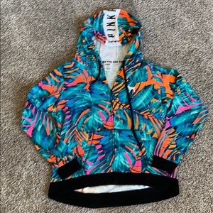 VS PINK tropical print zip up hoodie LARGE